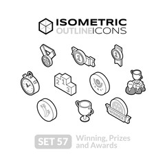 Isometric outline icons set 57