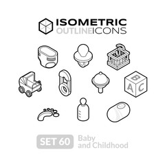 Isometric outline icons set 60 - 94344841