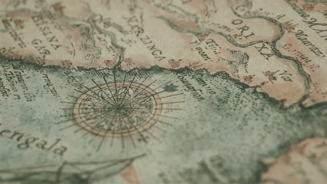 The old kind of map with the location of Bengala. This is a part of the European country 