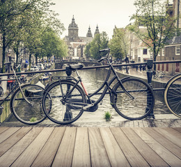 Fototapeta premium Rainy day in Amsterdam.