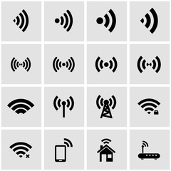 Vector black wireless icon set