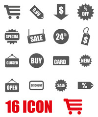 Vector grey shopping icon set
