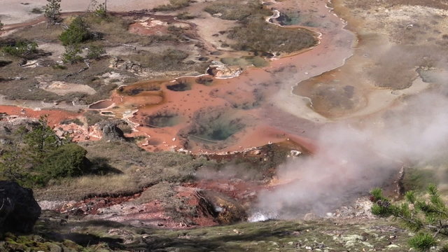 Hot Springs at Fountain Paint Pots Yellowstone National Park