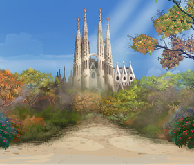 Spain. Barcelona.
Temple of the Sagrada Familia.