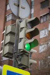 traffic signal on the white background