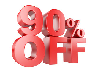 90 percent off 3d icon.