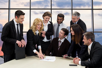 Managers of the company to discuss of business project. 