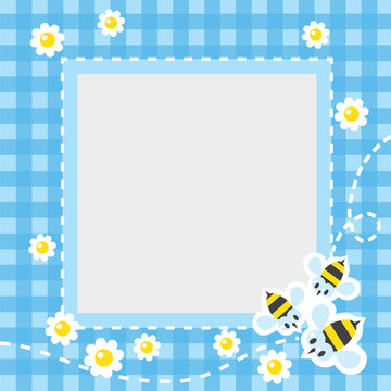 Frame or border with funny bees