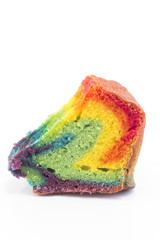 Pound cake in the colors of the rainbow