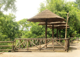 Fototapeta na wymiar bamboo thatch pavilion