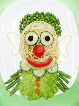 Naklejki creative vegetable food dinner clown form