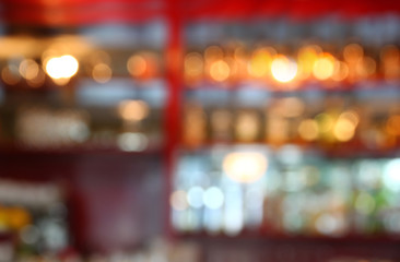 Fototapeta na wymiar image of abstract blurred background of restaurant lights 
