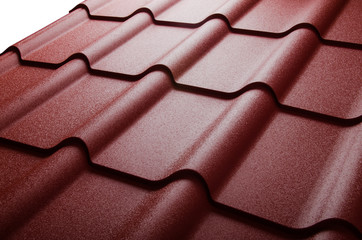 Close up of metal roof tile
