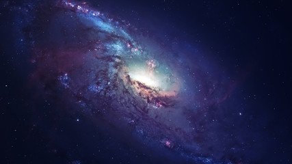 Awesome spiral galaxy many light years far from the Earth. Elements furnished by NASA