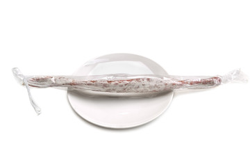 sausage on a plate in the package