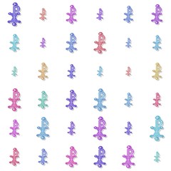 Seamless colored labarum background or pattern on white