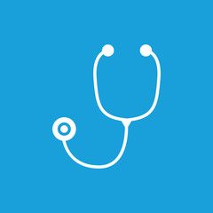 Stethoscope icon, white