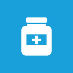 Obraz premium Drug jar icon, white