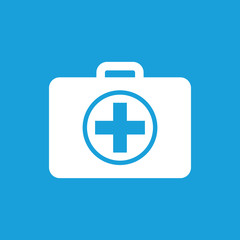 First aid kit icon, white