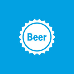 Beer cap icon, white