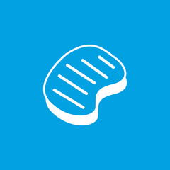 Steak icon, white