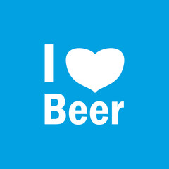I love beer icon, white