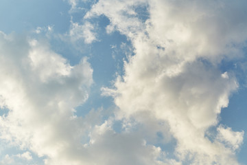Big white clouds in sky