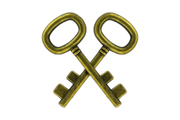 vintage key on white background