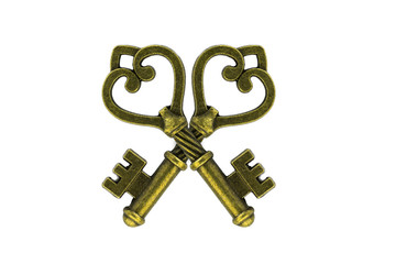 vintage key on white background