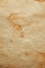 Paper with stains of coffee