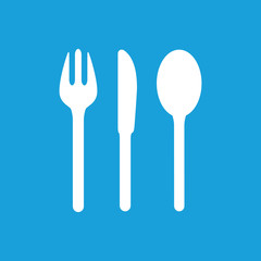 Table utensil icon, white