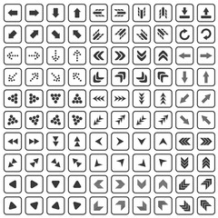 100 arrows icons set