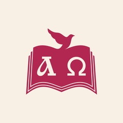 Church logo. Bible and dove