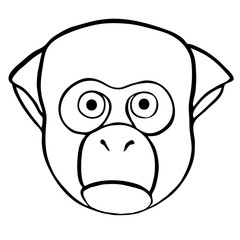 Vector Ornate Monkey Head.