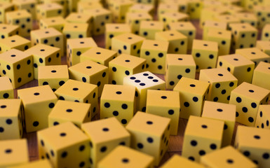 huge number of yellow dice