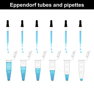 Eppendorf tubes with pipettes