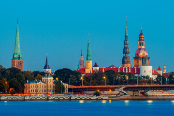 Obraz premium View Riga at sunset.