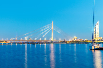 Riga. Cable-stayed bridge.