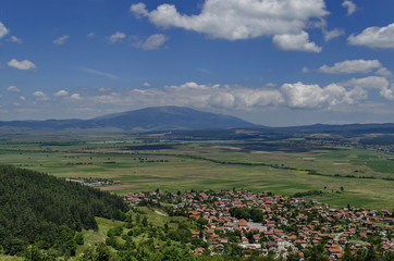 View from village Belchin to Vitosha and Plana mountains, Bulgaria 