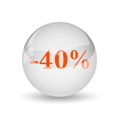 40 percent discount icon