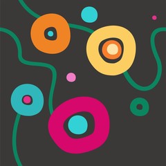 Background with colored circles, grey, seamless. 