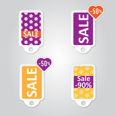 Stickers with sale messages