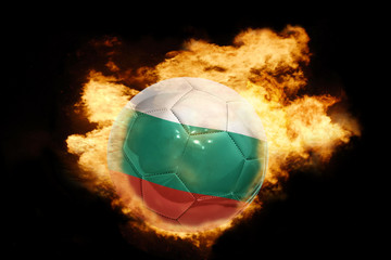 Fototapeta premium football ball with the flag of bulgaria on fire
