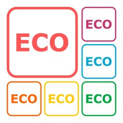 Eco icon sign set