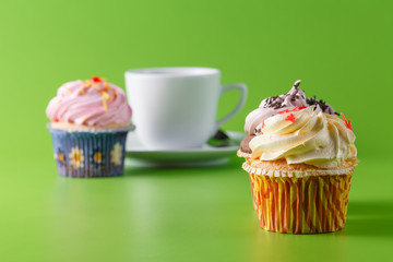 Breakfast with cupcake