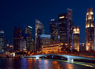 Fototapeta na wymiar Night view to Singapore