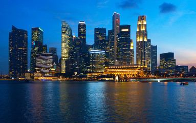 Fototapeta na wymiar Sunset view to Singapore