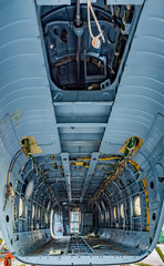 Cargo bay of the helicopter without details