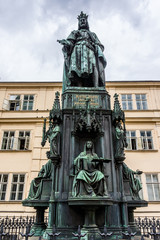 Obraz premium Charles IV Statue (Karel IV,1848). Prague, Czech Republic.