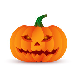 3d volumetric light color Pumpkin vector icon